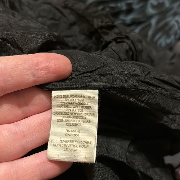 Free people crochet silk wool babydoll maxi patterned dress 6 vintage fairy y2k - Picture 6 of 6